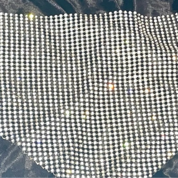 Natasha Rhinestone Mesh Bib Necklace - Picture 7 of 7